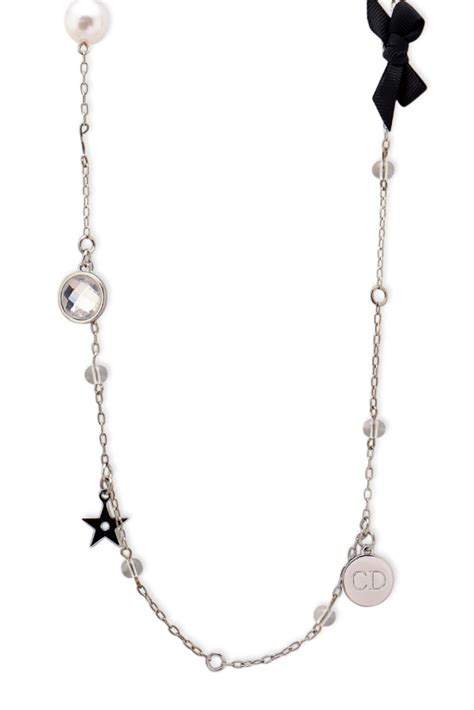 dior chain necklace|christian dior charm station necklace.